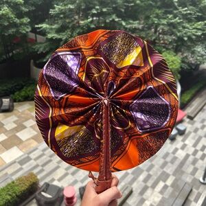 Handcrafted Fabric Foldable African Fan